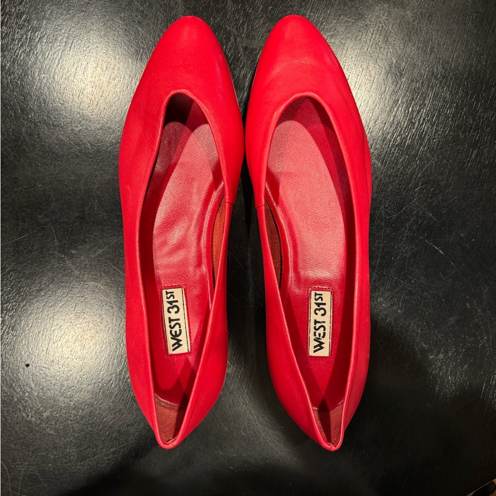 vintage red ballet flats